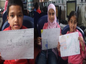 Students sharing their maps
